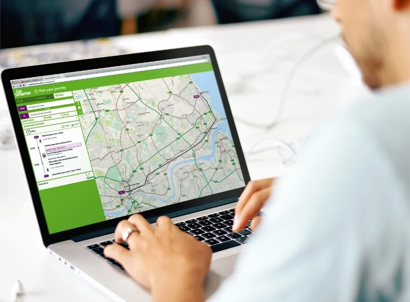 The journey planner allows users to plan a multi-modal journey across the North East