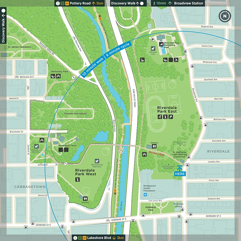 The TO360 map used as the base for parks