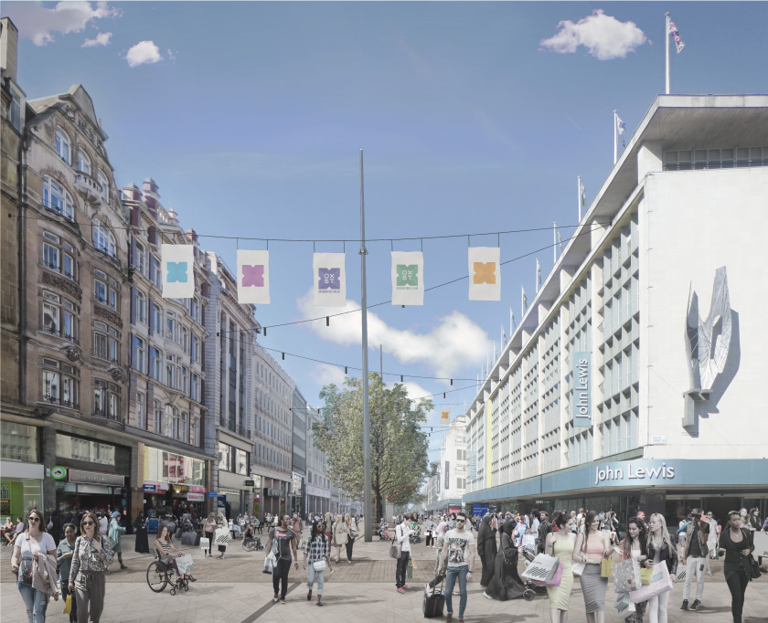 Visualisation of a pedestrianised Oxford Street 