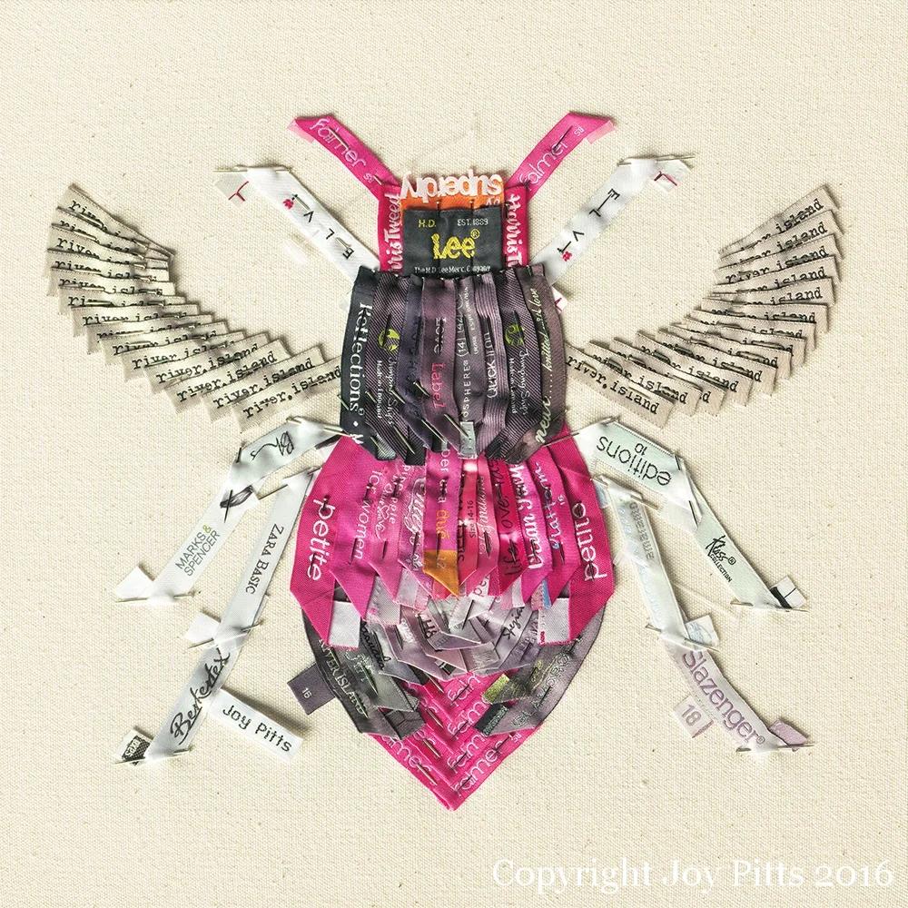 'Pink Bee with 83 garments' - Original SOLD, Limited Edition Giclee print available.