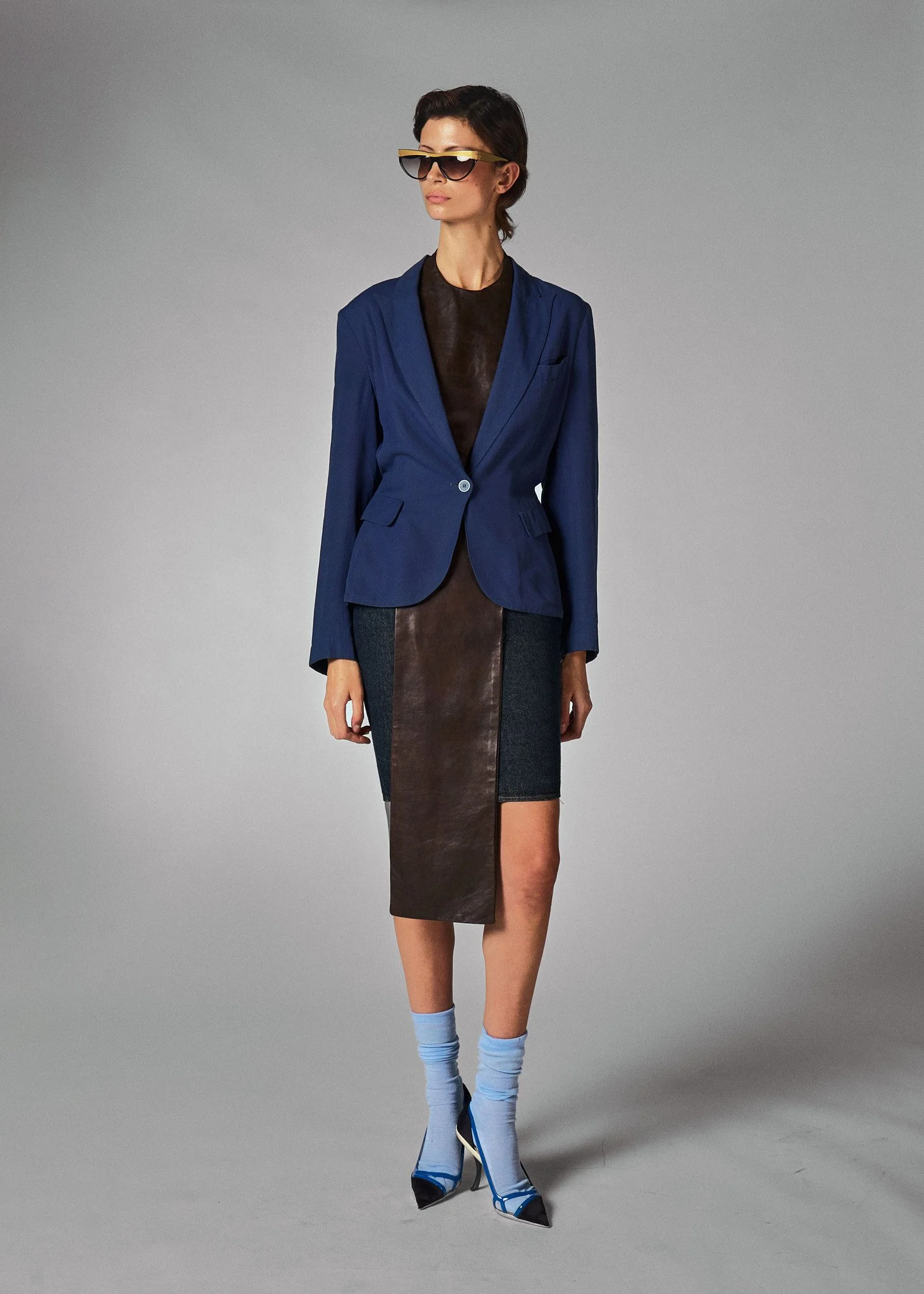Alaia Blue Tailored Cotton Blazer