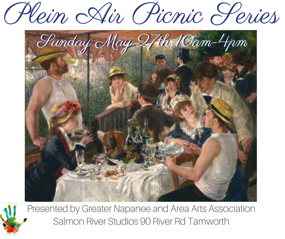 Plein Air Picnic! Saturday May 27th 10am-4pm Join workshop facilitator Gabriel Deerman MFA of Salmon River Studios in a day of painting, printmaking & picnicking along the beautiful banks of the Salmon River! Friendly and professional pointers on painting techniques and a monotype demonstration after which materials will be provided for those who would like to try this simple, direct and painterly approach to printmaking. At mid day participants will enjoy a delicious picnic meal provided by The River Bakery (included in fee) and are encouraged to bring their own beverages of choice. This workshop will take place at Salmon River Studios (90 River Rd. Tamworth). $35 for GNAAA members $45 for non-members email gabriel@salmonriverstudios.com for more info or to rsvp
