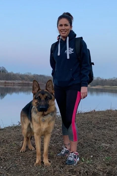 Gemma with Buster at Paxton Pits