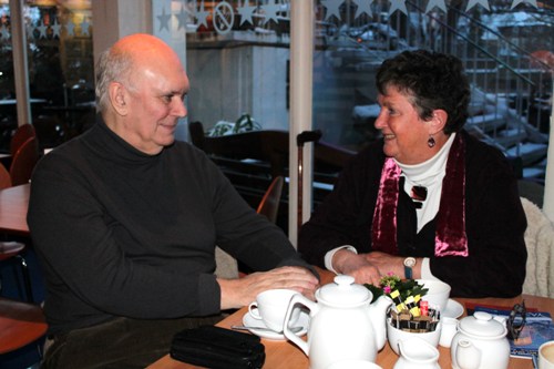 Sir Alan Ayckbourn with Artistic Director Ann Ellison, 2013