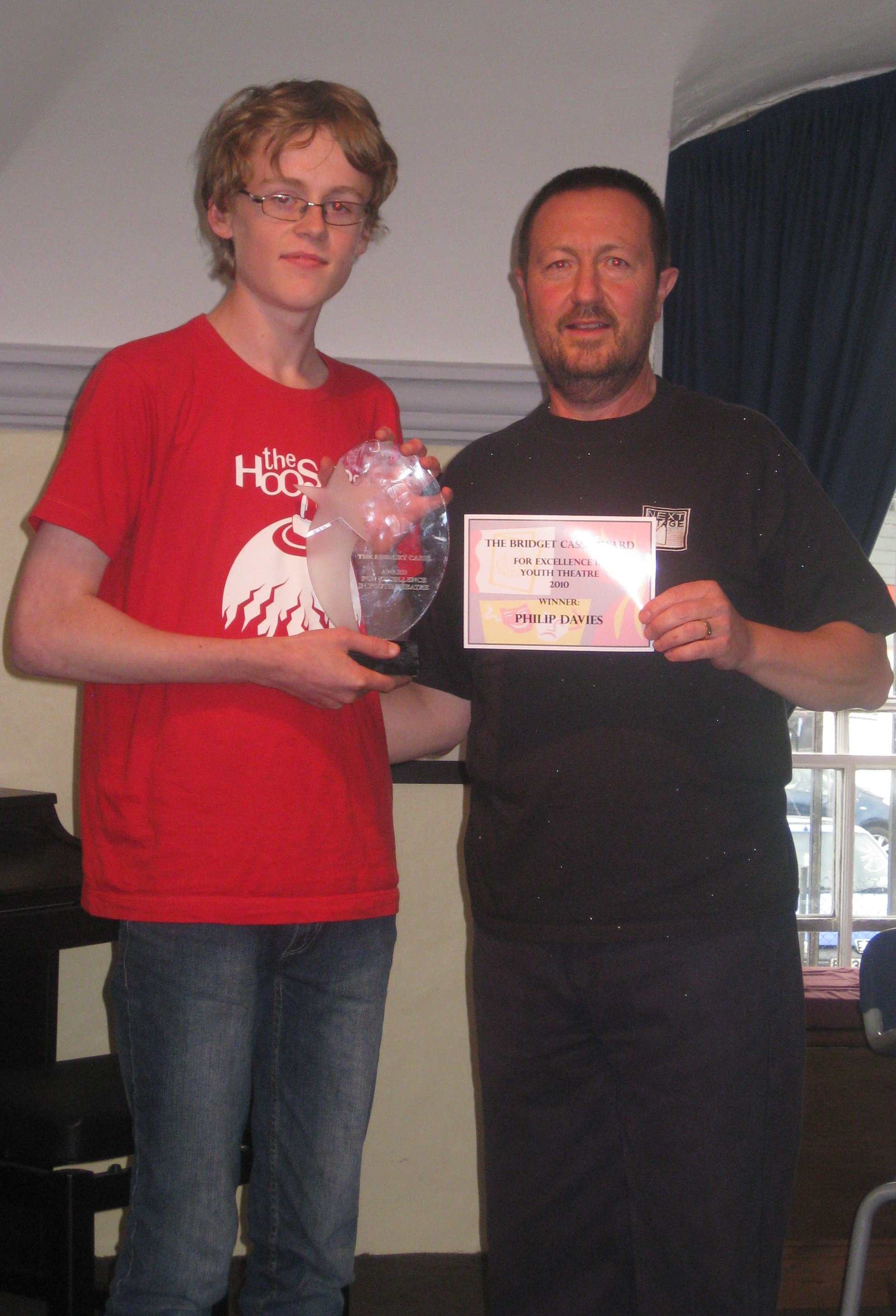 2010: the first recipient of the Bridget Cassé Award, Phillip Davies, with Alan Cassé