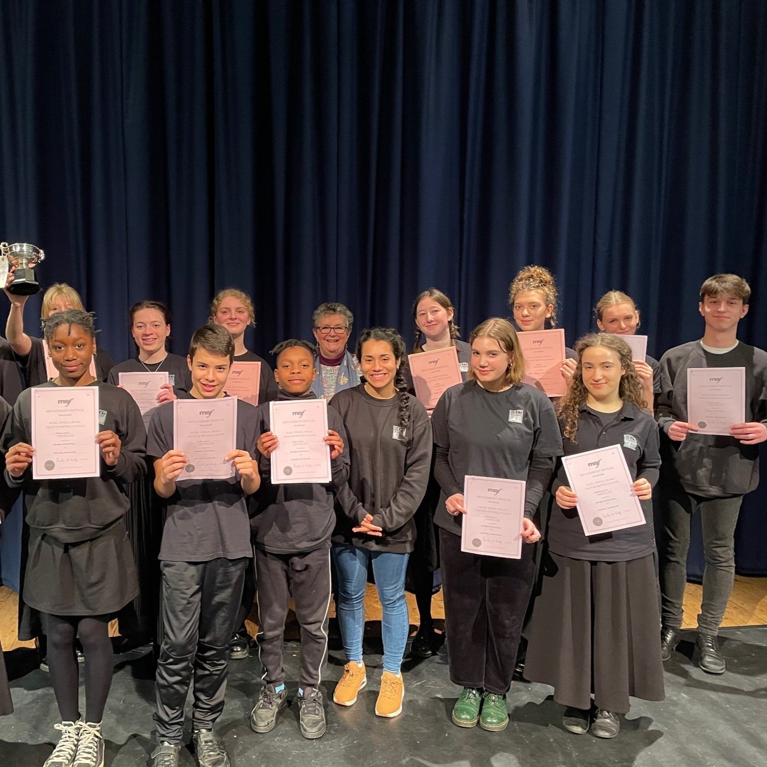 Lauren (Left), Fin and Miranda (Right) at the Mid-Somerset Drama Festival 2023