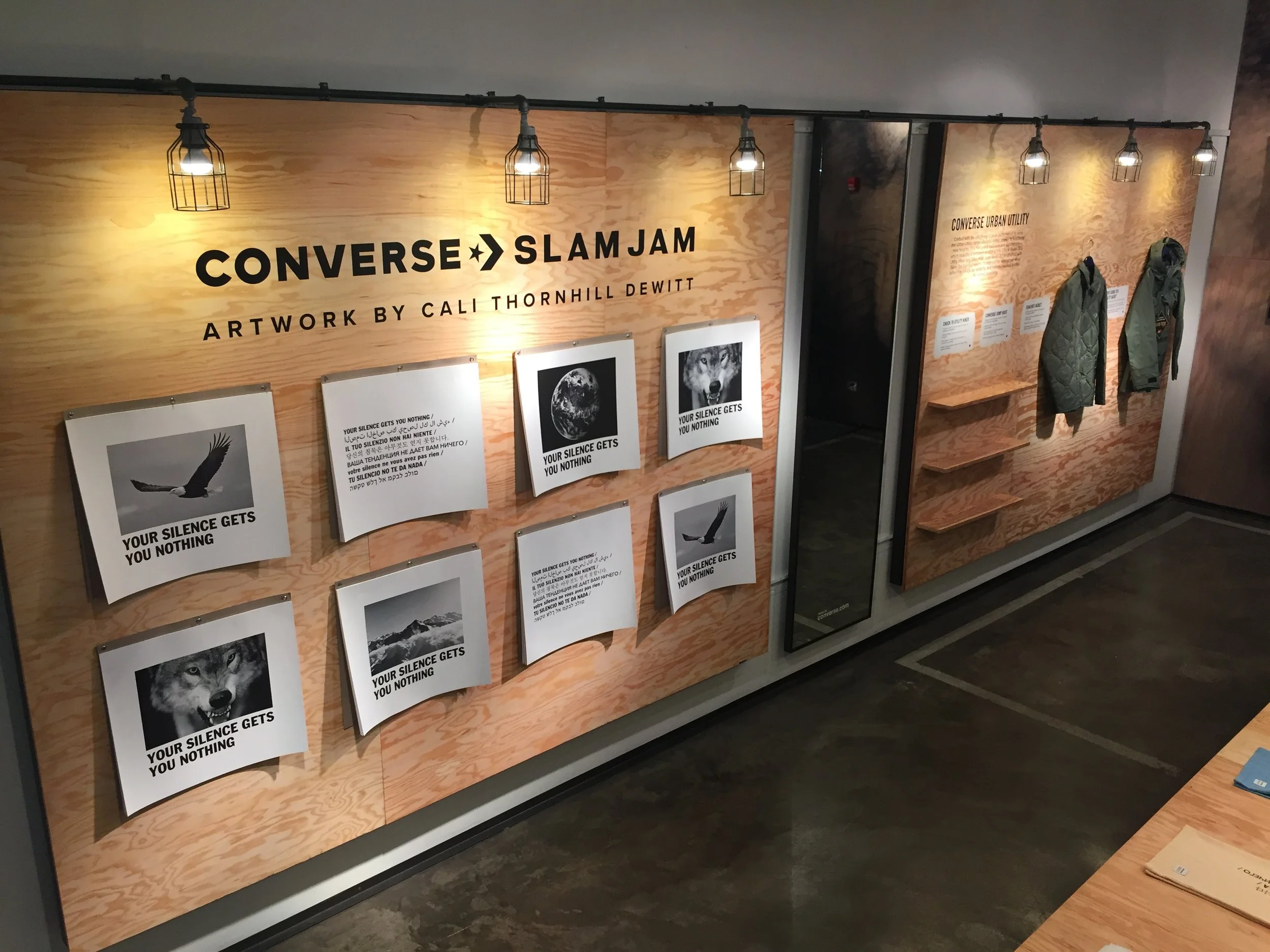  Customers can help themselves to a free poster from the tearaway poster wall. 