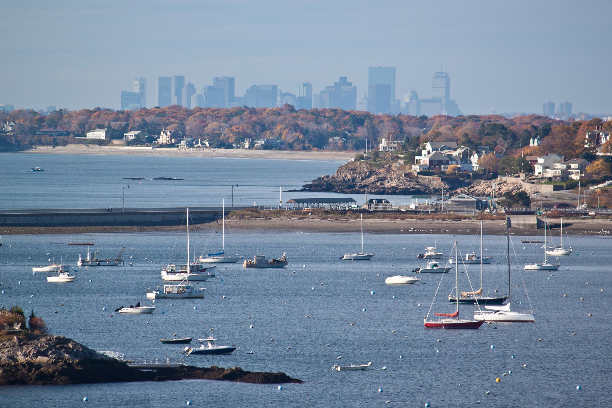 Marblehead Harbor & Boston, from Marblehead Light