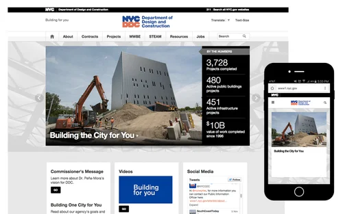 The current website for the Department of Design and Construction .