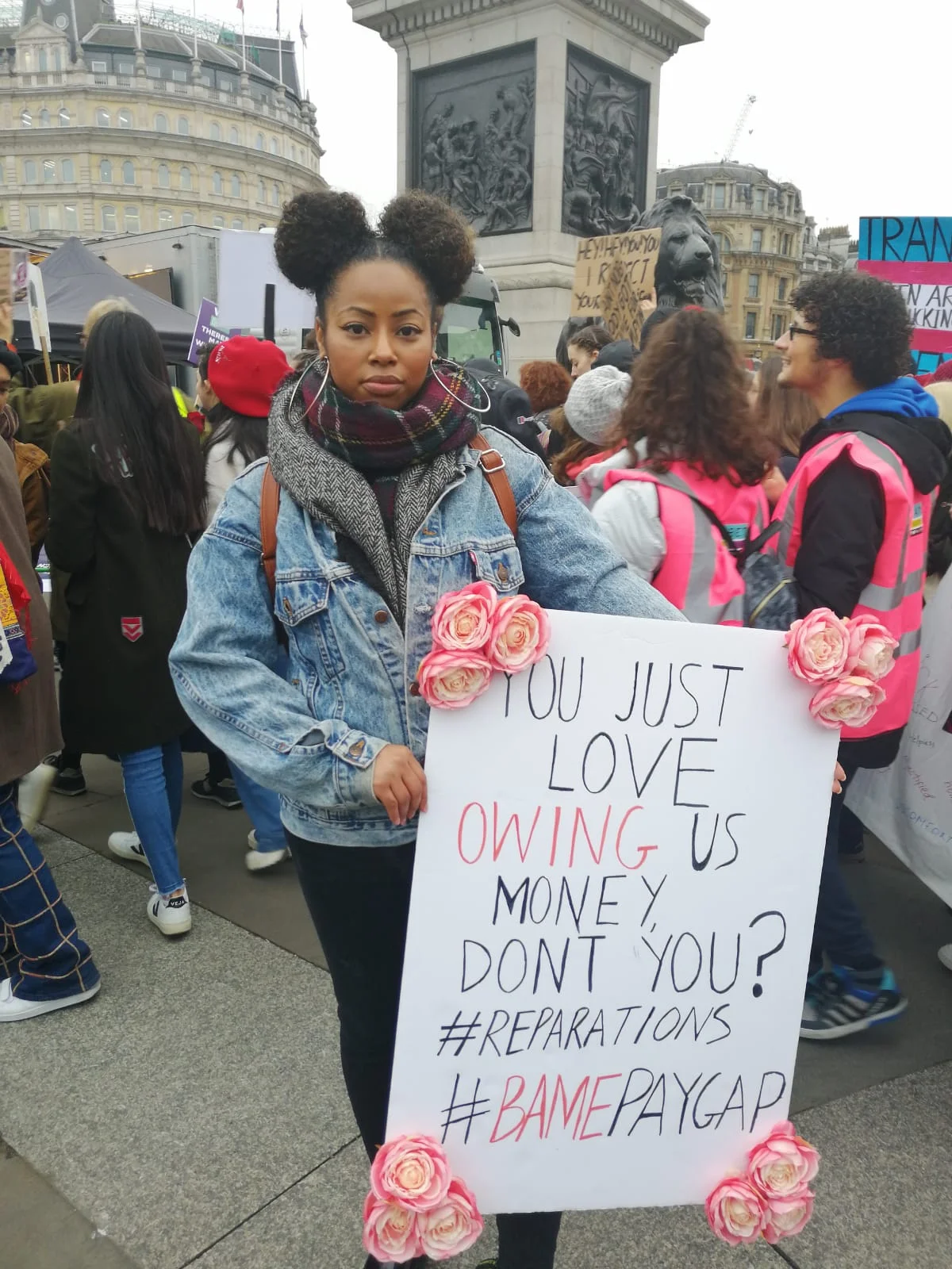  "It's my second time attending the Women's march and I'm glad to see a lot more diversity than last year and in versus in terms of diverse causes as well. This march is to let people know what's wrong at the moment, we still have inequality here and