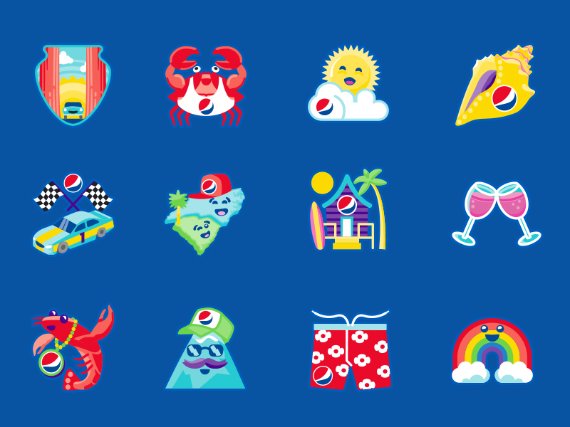 Pepsi Summergram Icon Design: Set 1