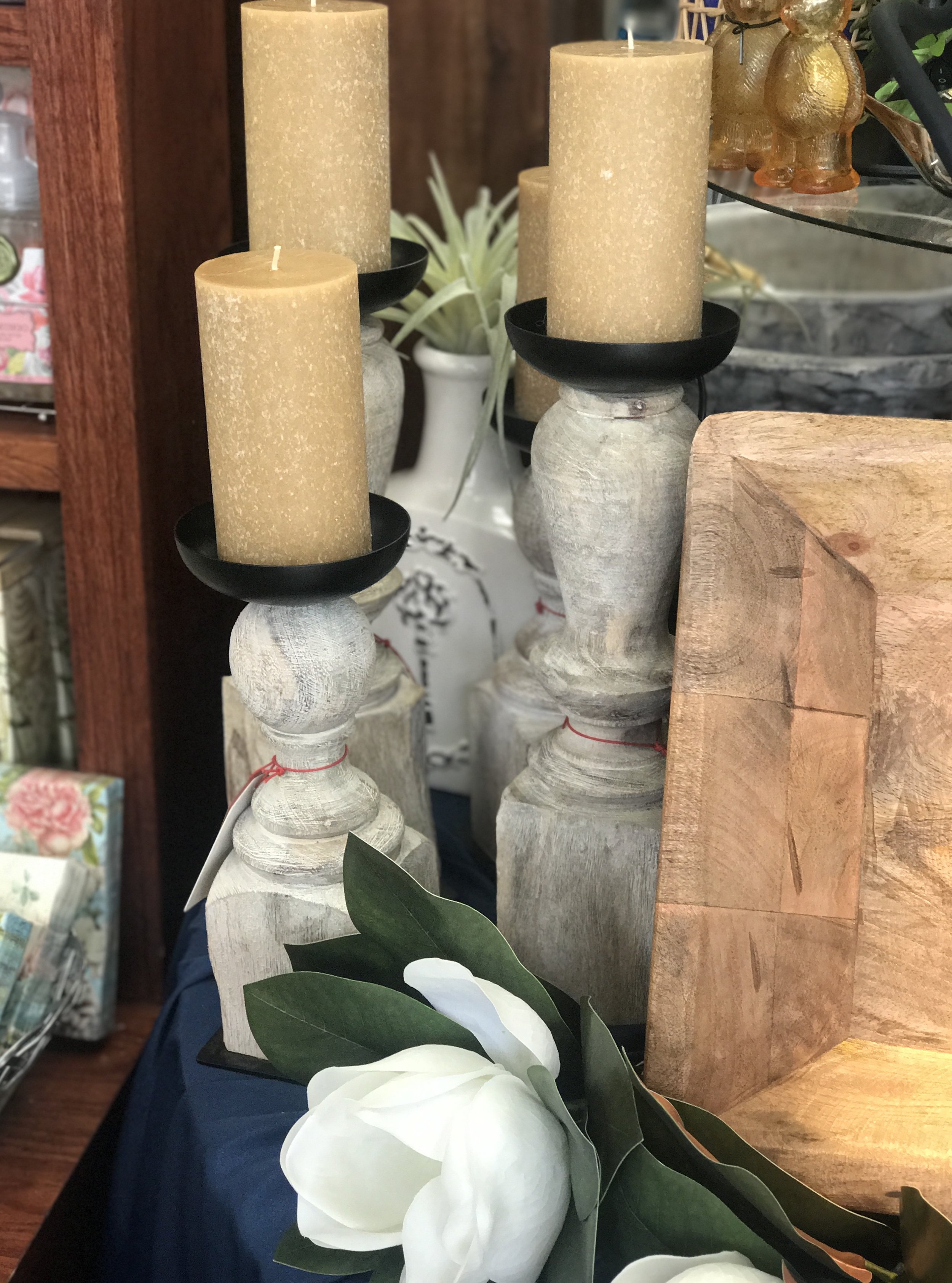 Large Grey Candle Sticks
