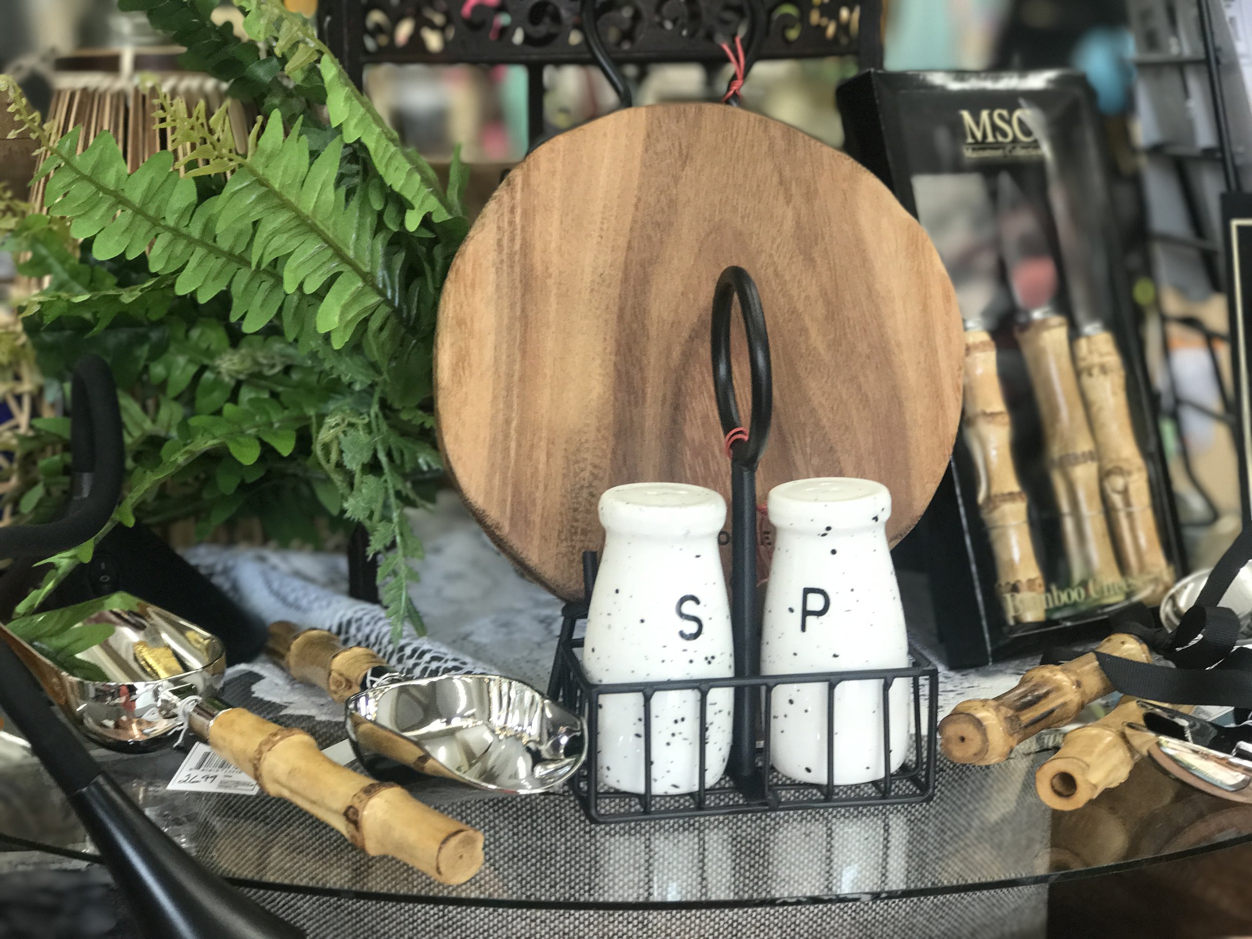 Wooden Trivet and Salt and Pepper Shakers