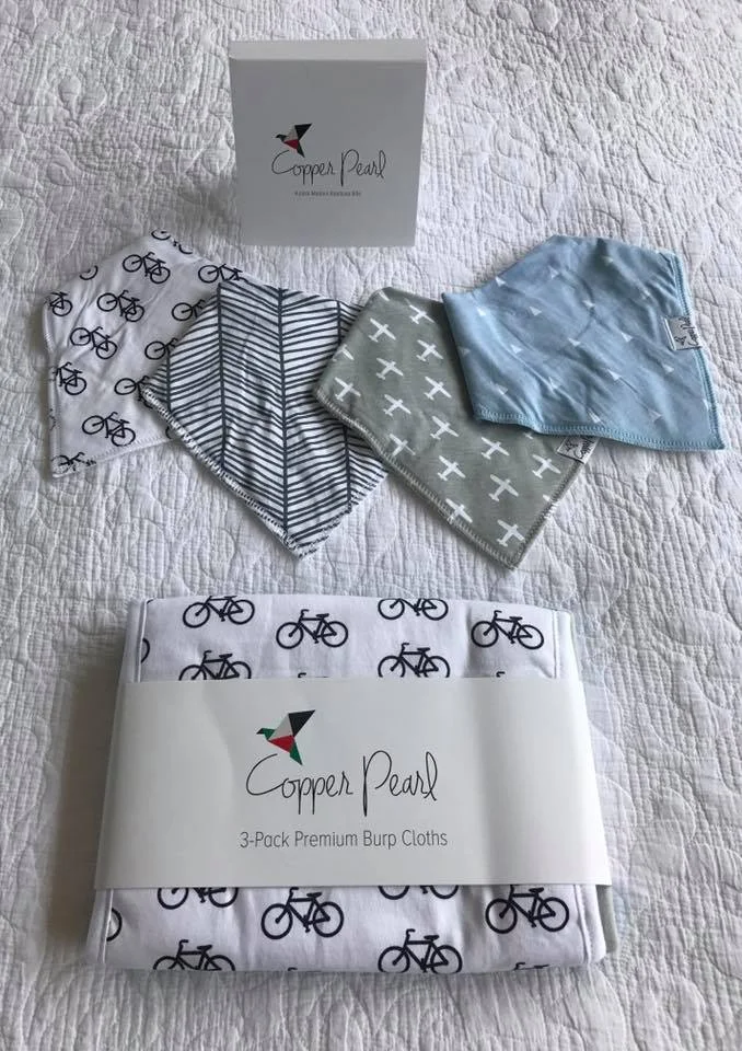 Copper Pearl "Cruise" Bibs and Burp Cloths