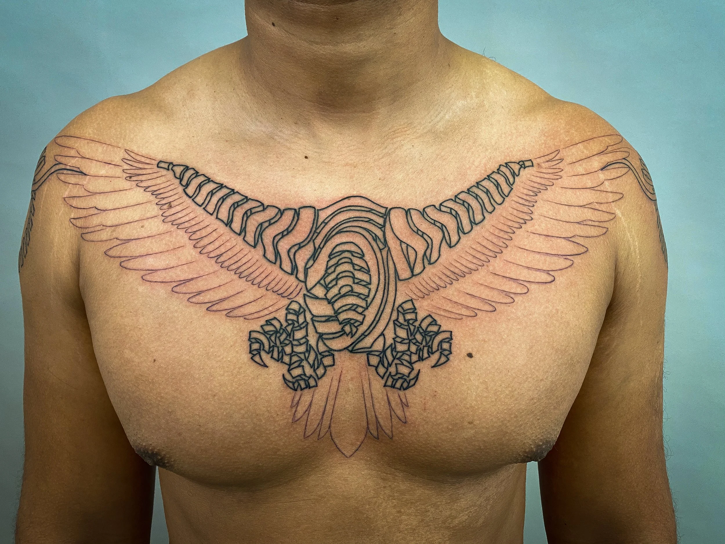 abstract ribbon condor shamanic totem tattoo -4.jpg