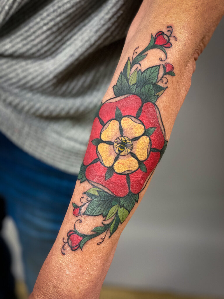 Lancashire Rose Tattoo 1