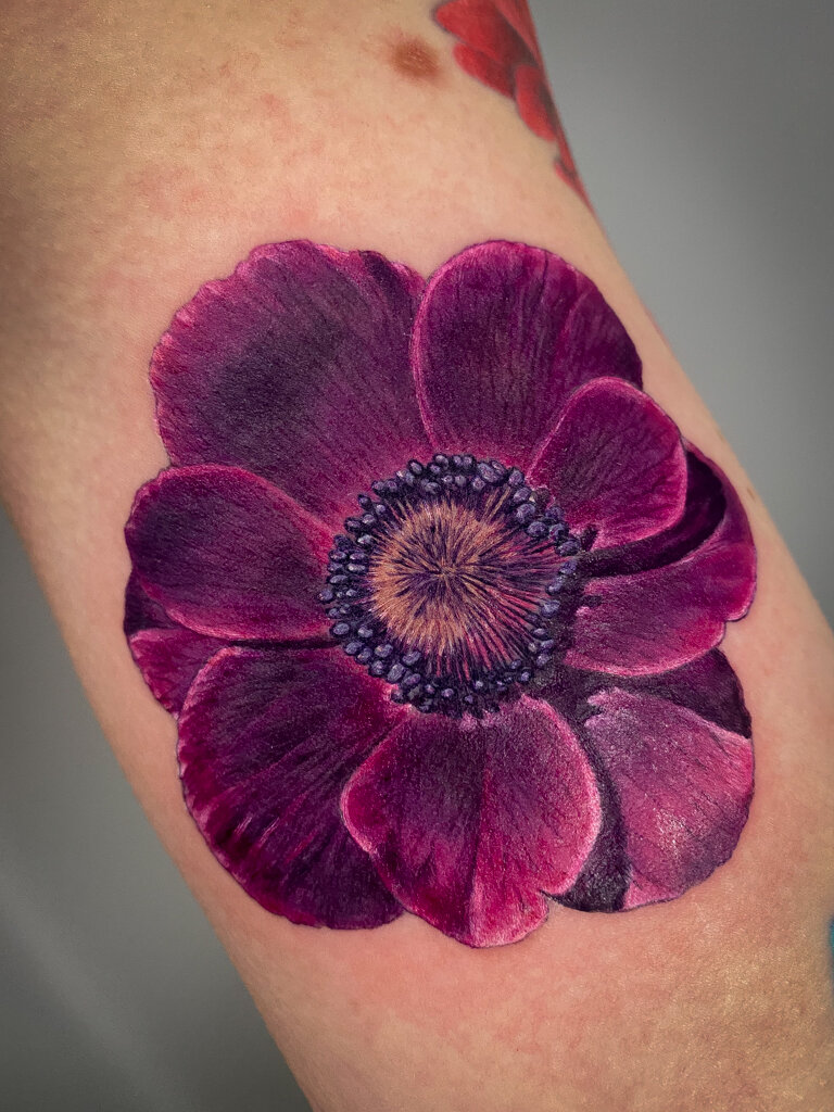 realistic flower tattoo sleeve 4