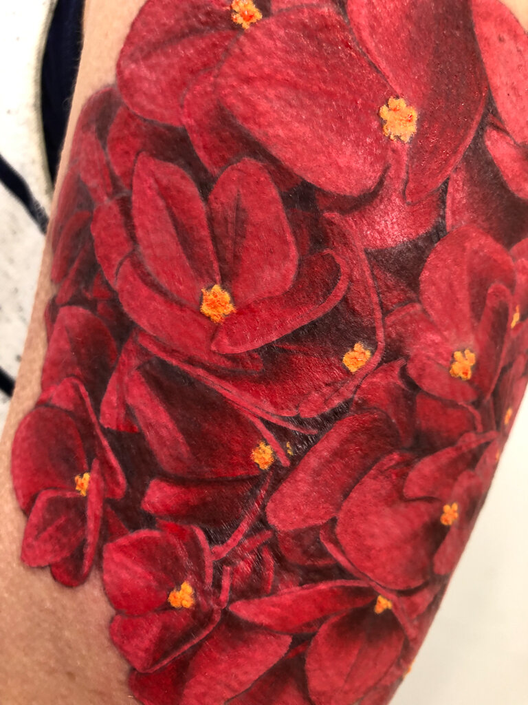 realistic flower tattoo sleeve 6