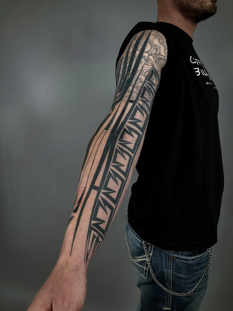 Brandon Crone  Pattern tattoo Geometric tattoo Cyberpunk tattoo