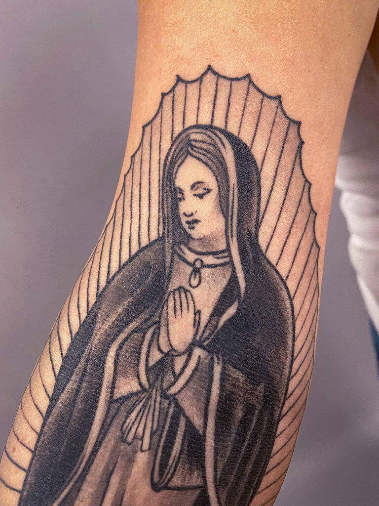 Virgin Mary Tattoo 1