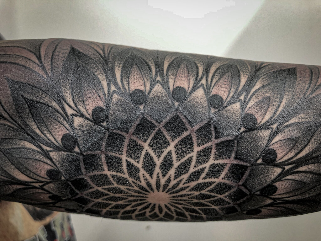 Dotwork Geometric Forearm Tattoo 1