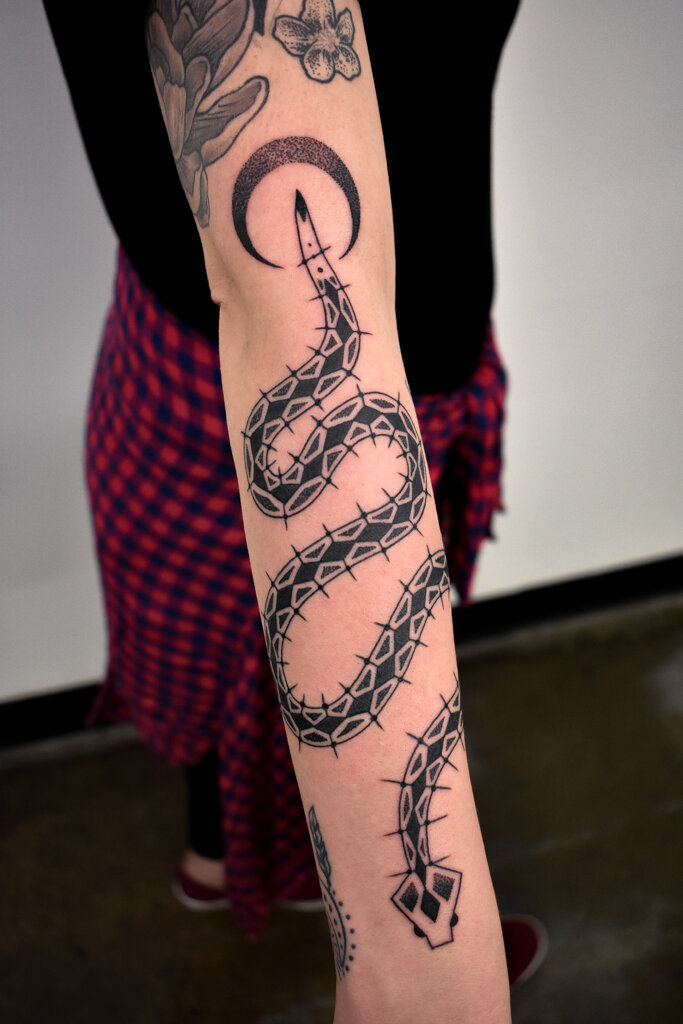 Geometric Snake Tattoo Idea  BlackInk