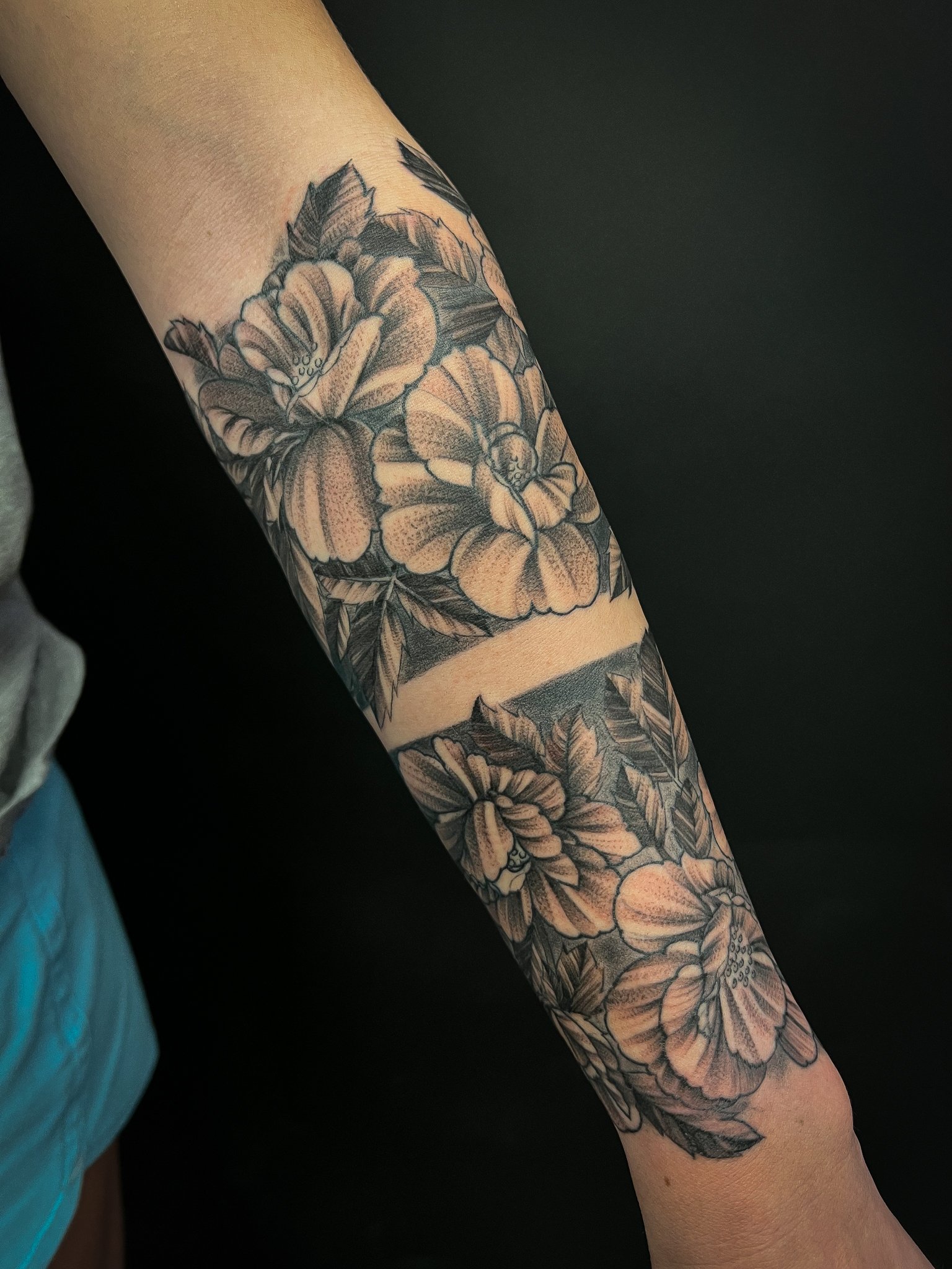 Blackwork Rose tattoo 1
