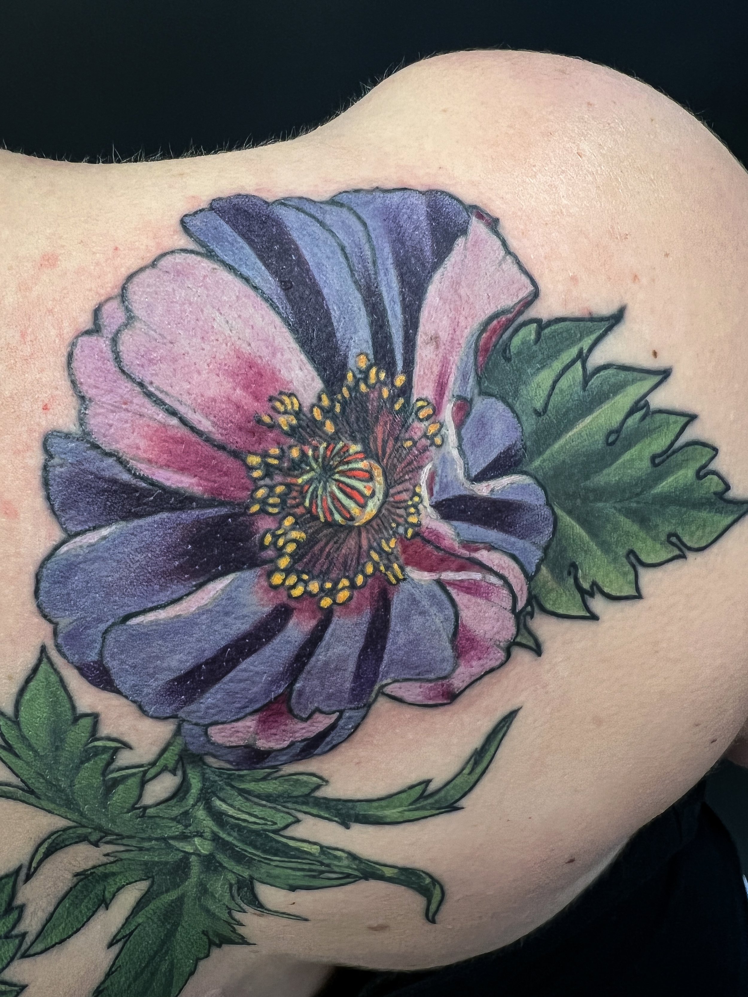 Peony Back Tattoo 4