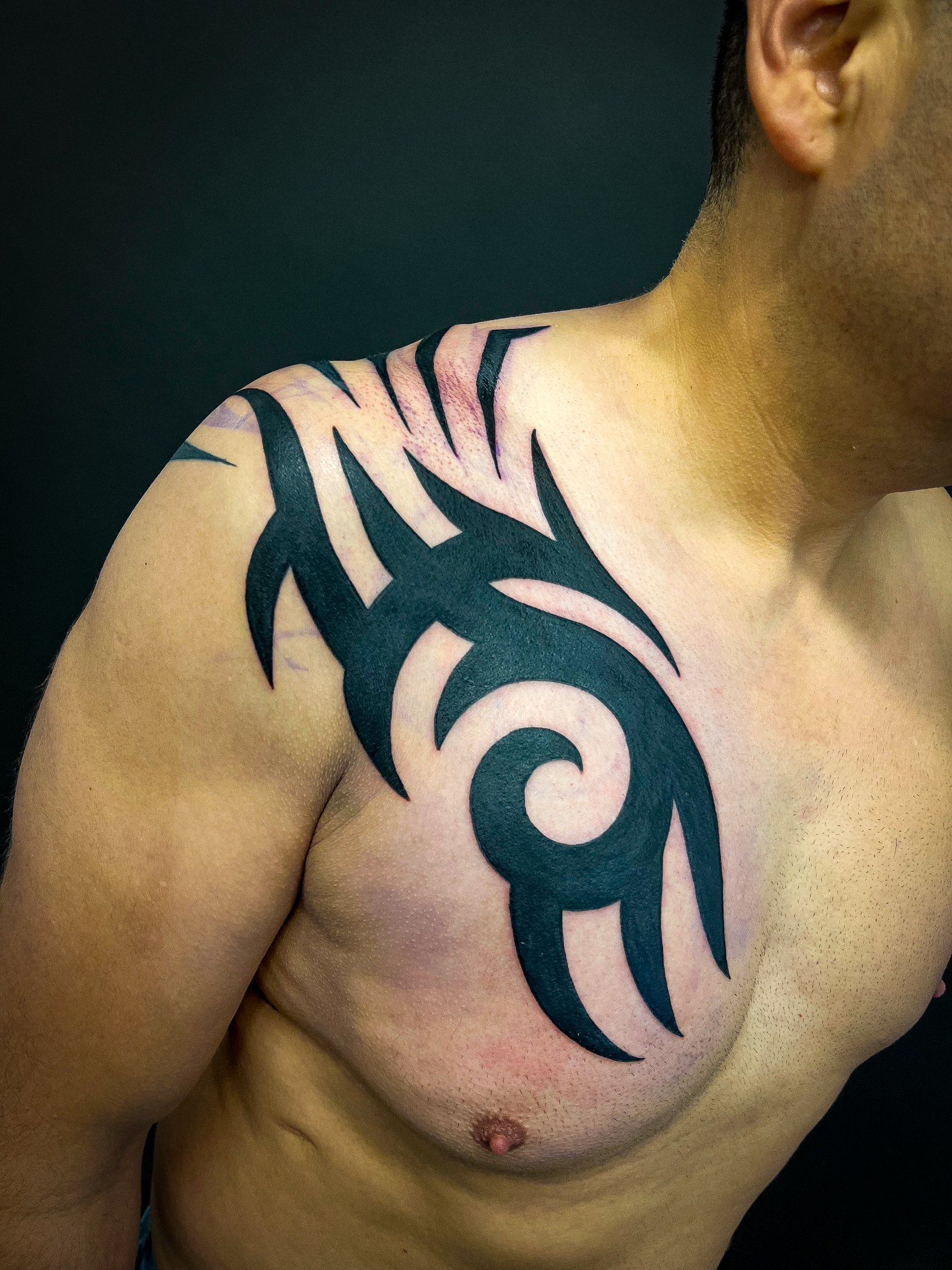 Tribal Chest tattoo 1