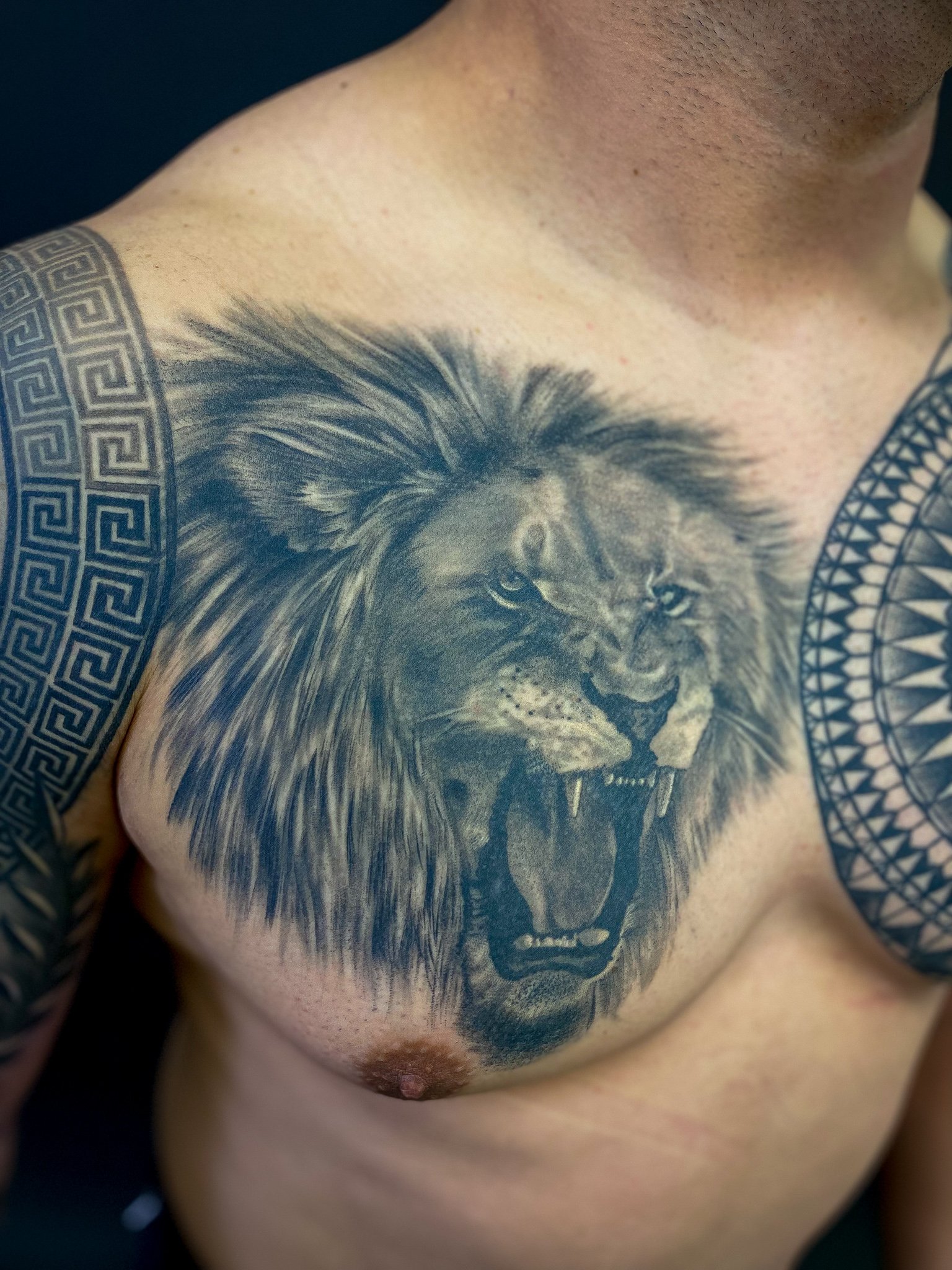 Realism Lion Face Tattoo 2