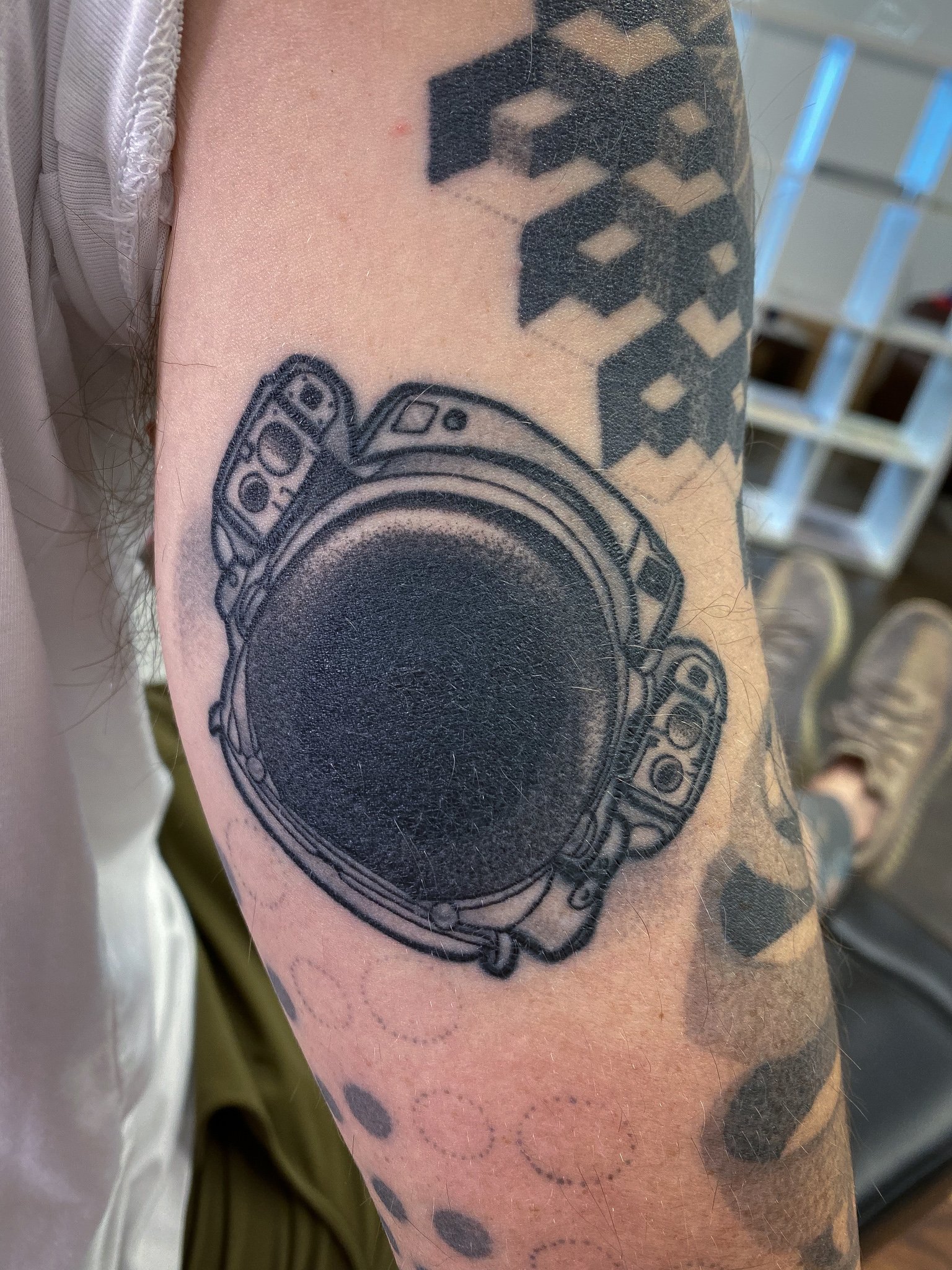 Space Astronaut Helmet Tattoo