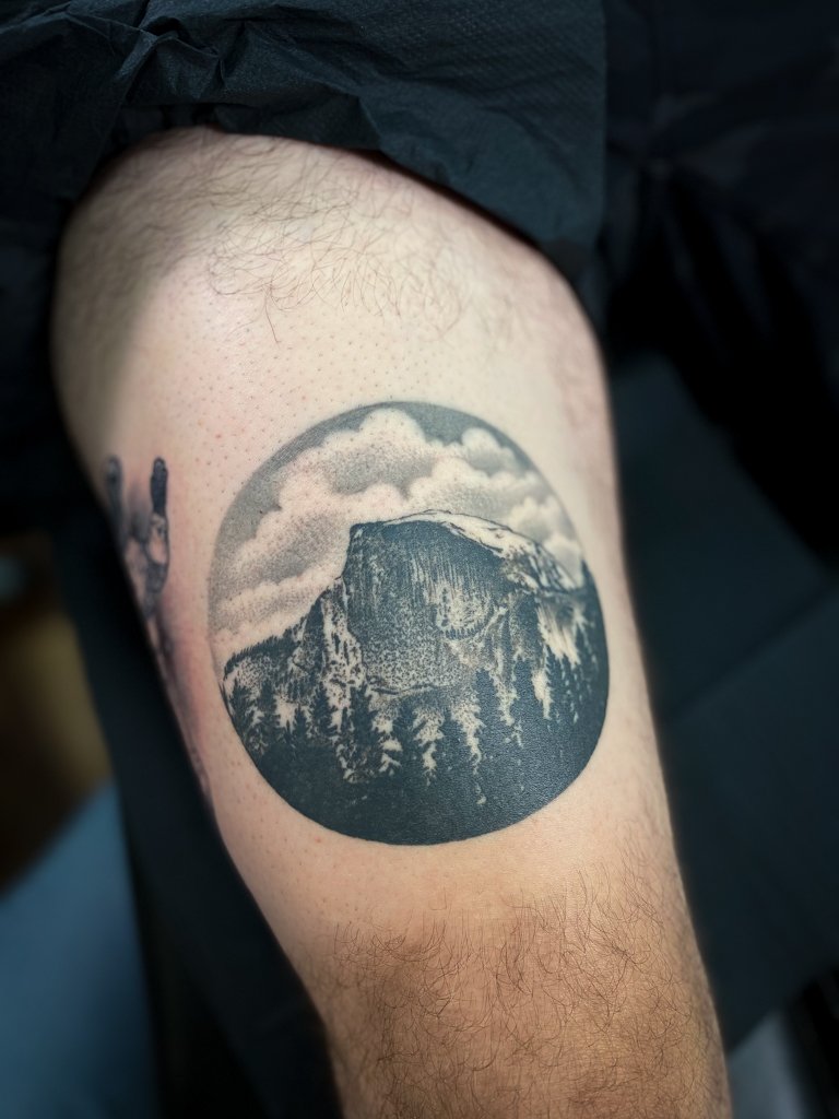 Yosemite half dome landscape tattoo 4