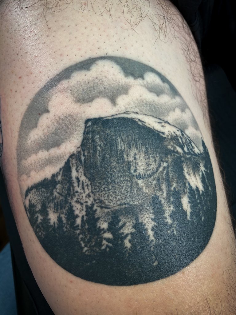 Yosemite half dome landscape tattoo 3