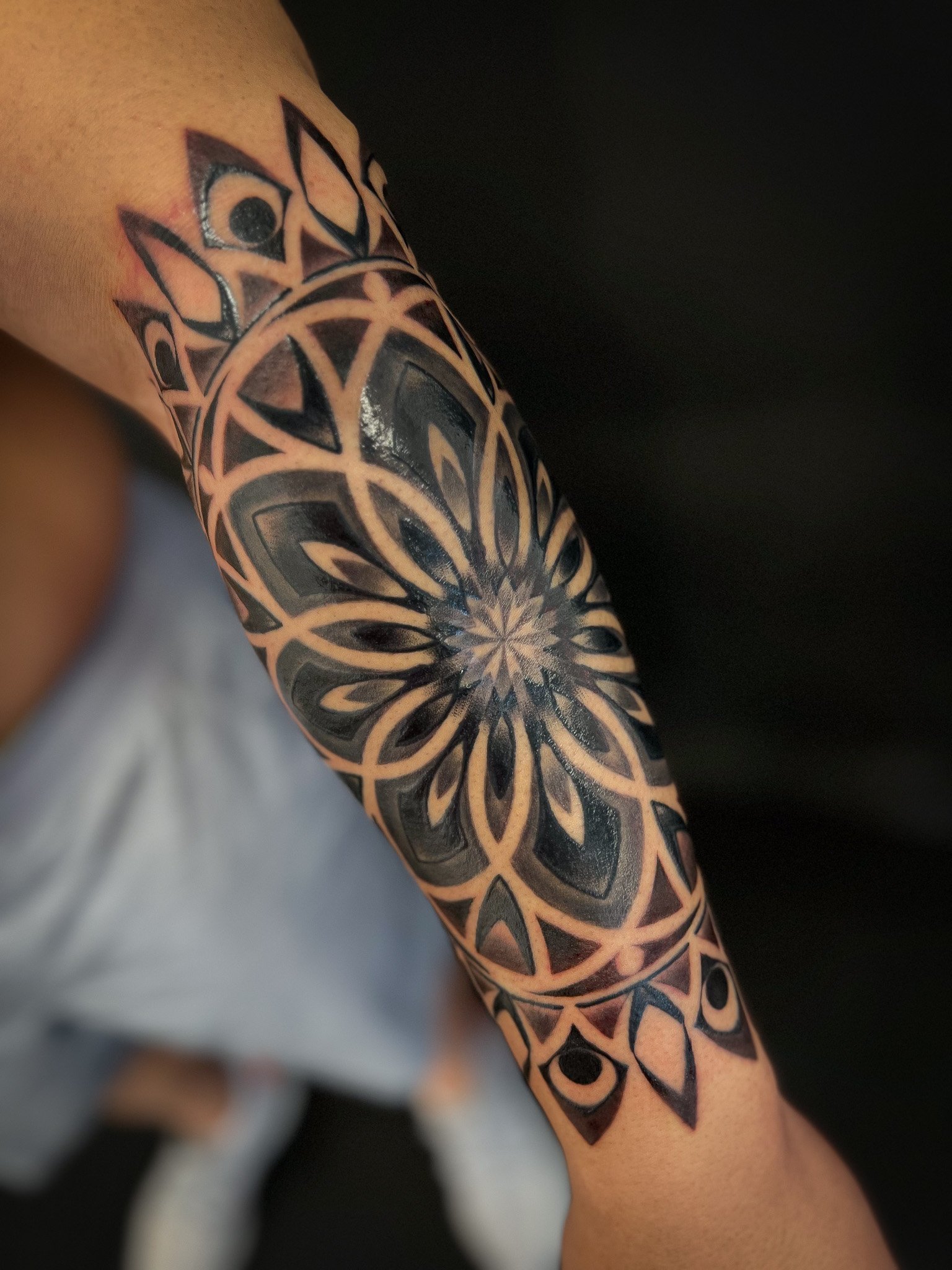 Geometric Black and Grey Mandala 1