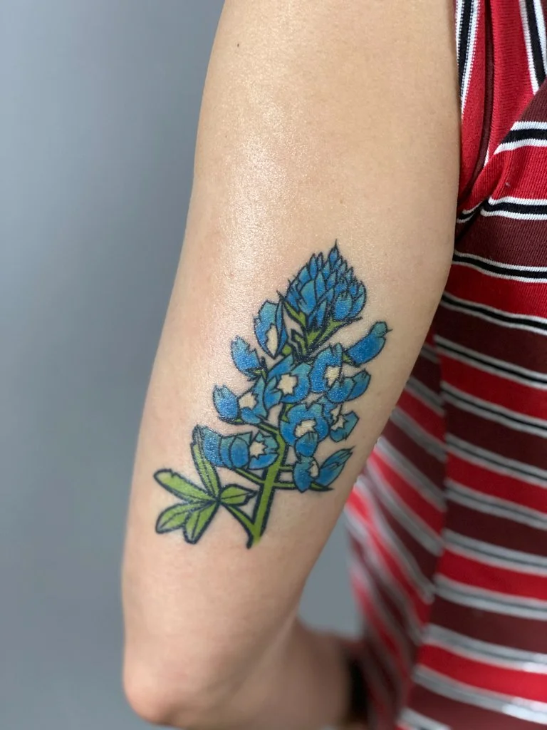 Geometric Bluebonnet Tattoo