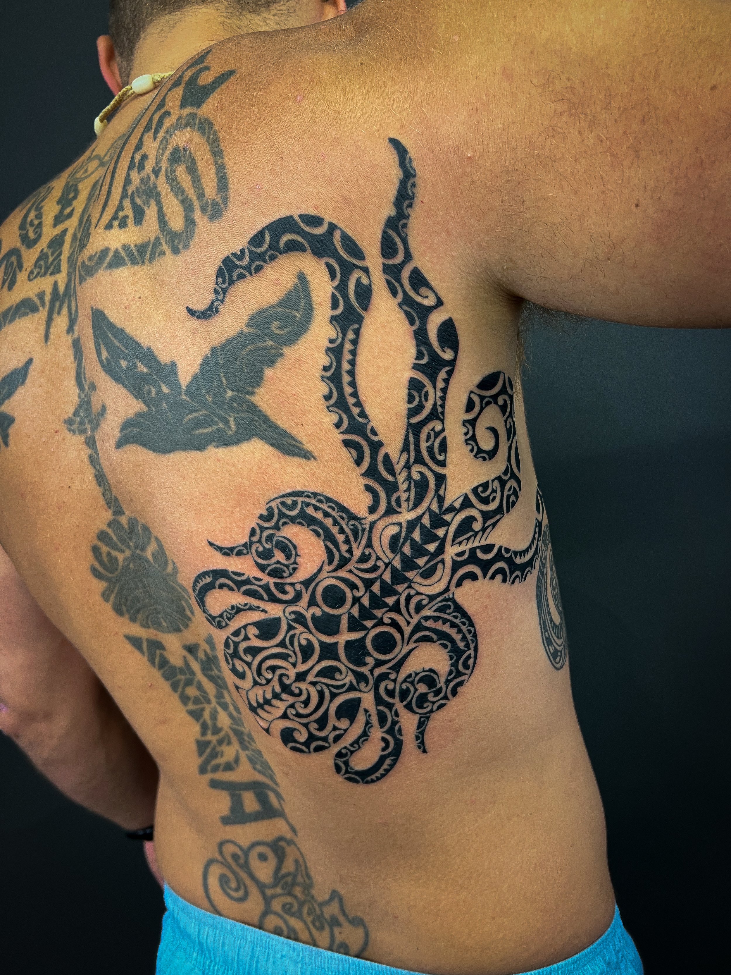Blackwork Shamanic Octopus totem tattoo.jpg