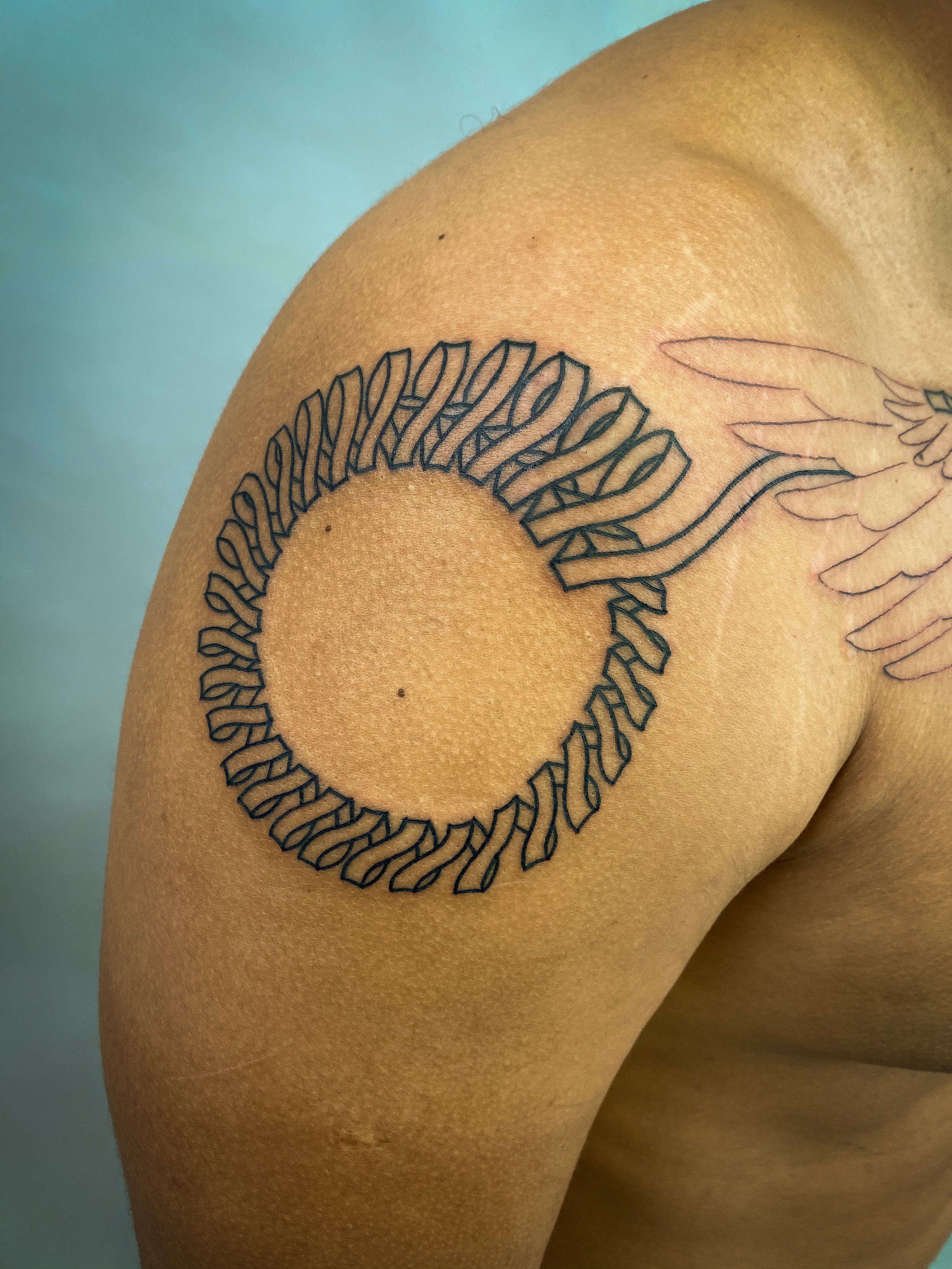 abstract ribbon condor shamanic totem tattoo -2.jpg