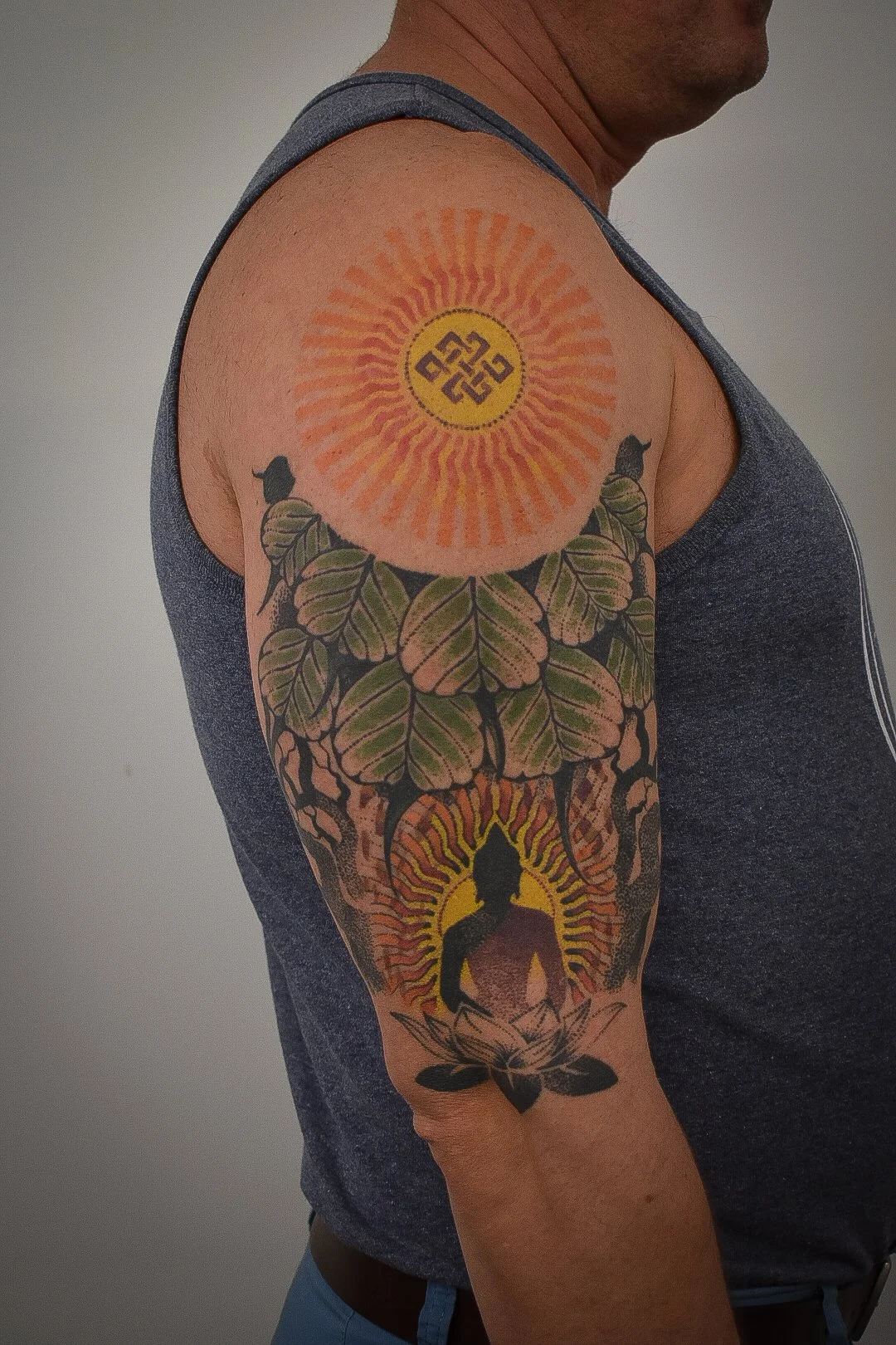 buddhist bodhi tree endless knot meditation tattoo.jpg