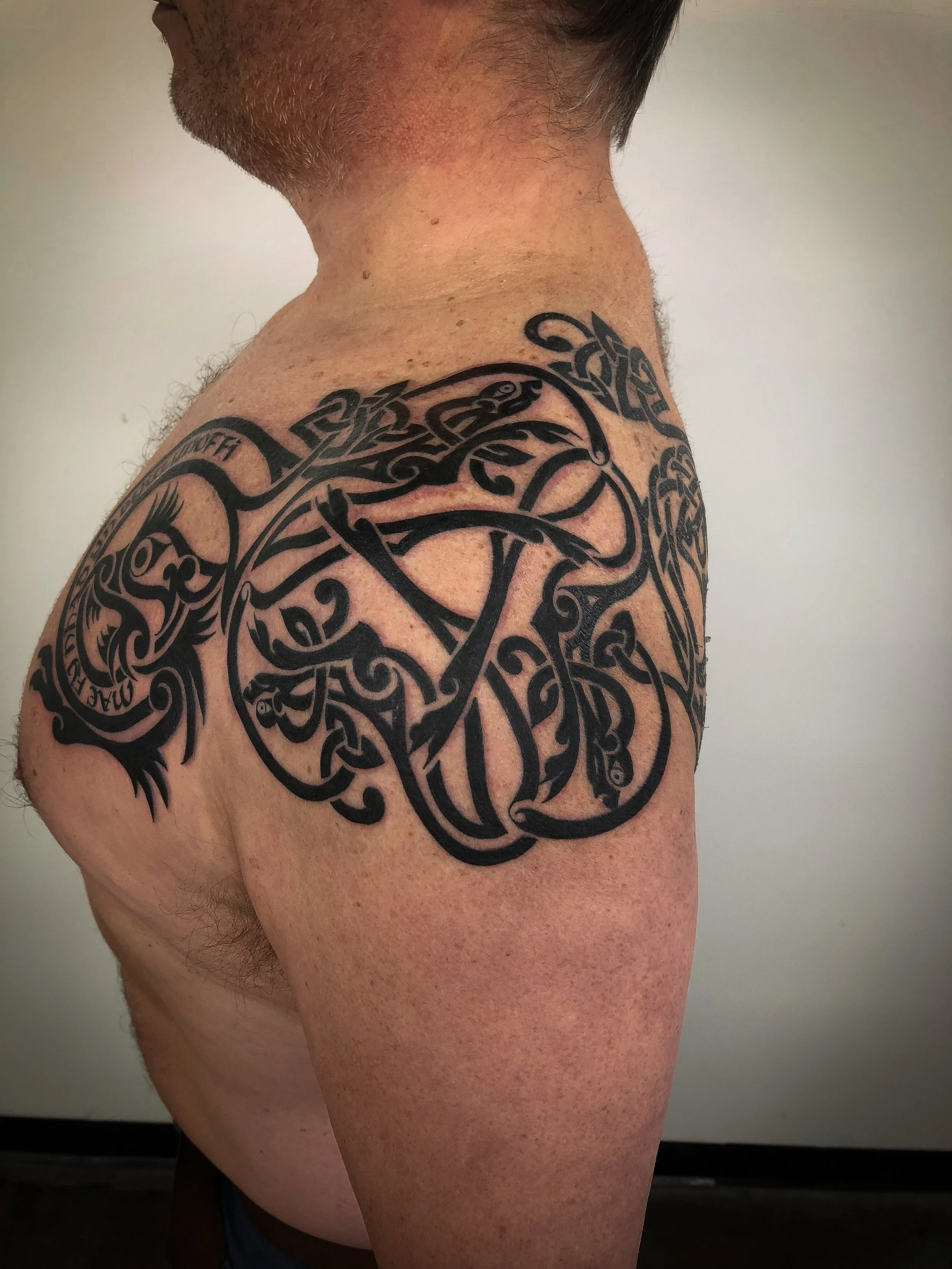 Welsh Celtic dragon knotwork tattoo-2.jpg