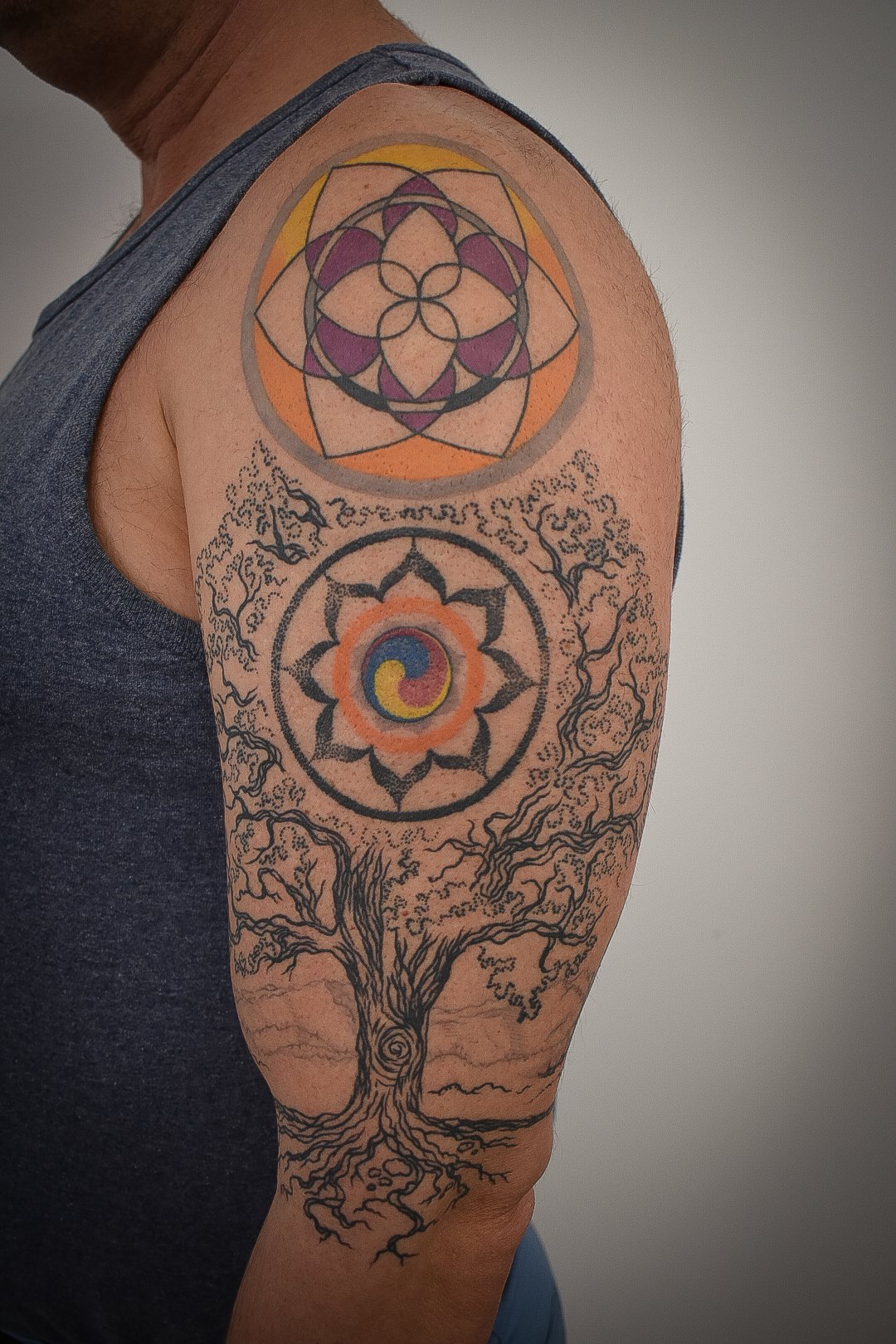 Buddhist eight fold path lotus tattoo fineline tree lineart.jpg