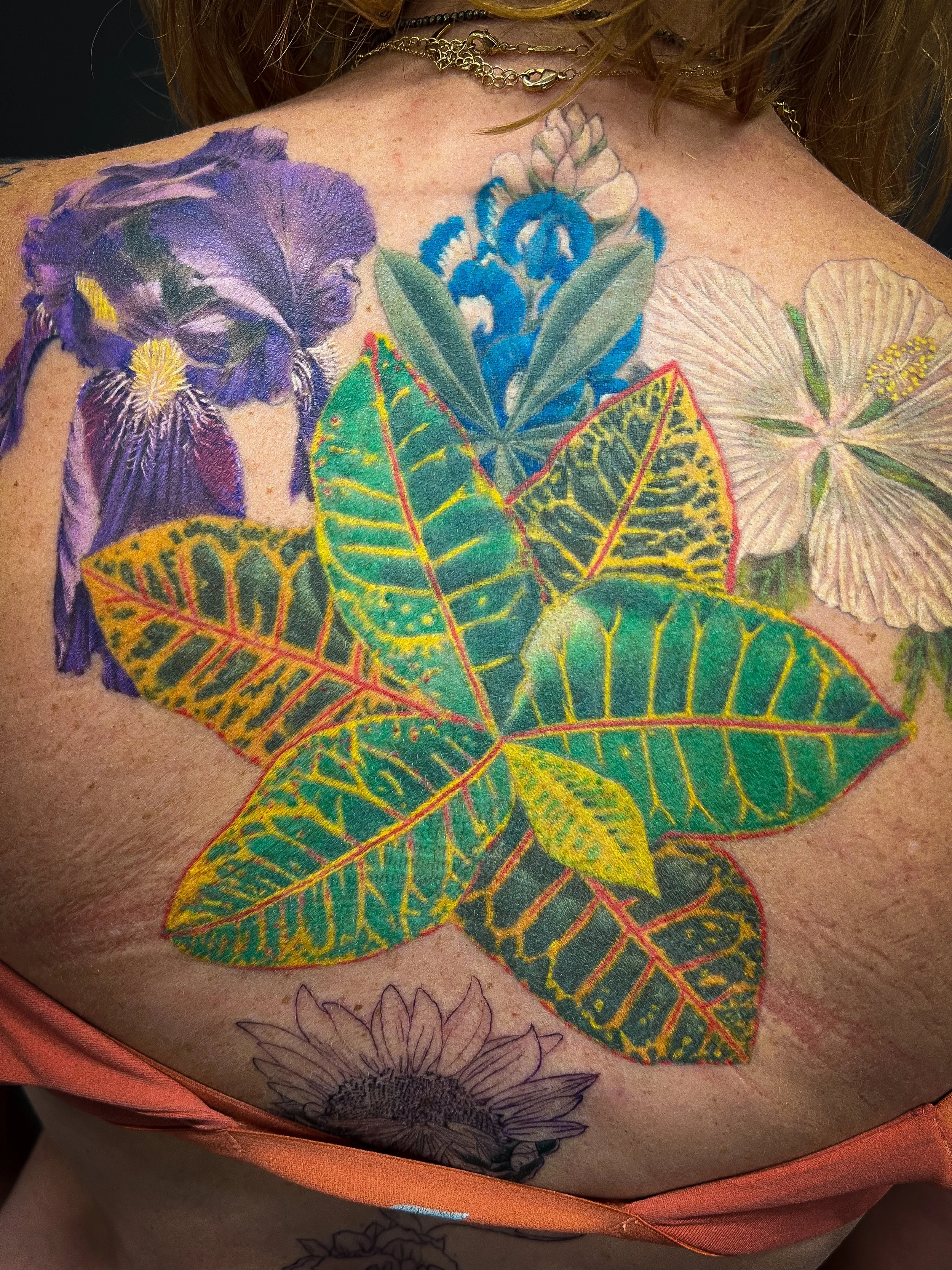 Bayou Orchid and Croton Tattoo