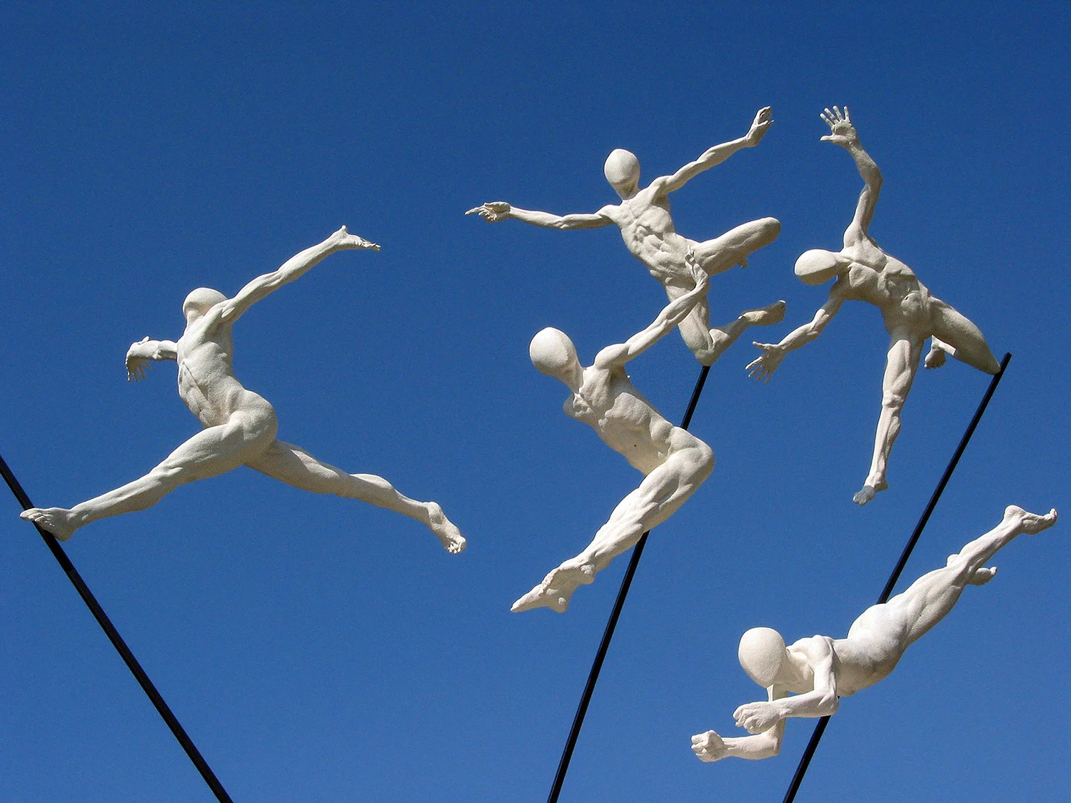 Wazo © 100 cm high x 110 cm wide Unique "Wazo" (oiseau) occupies the air like a like a flock of birds. The sculpture is spatial and dynamic; classic in its approach, echoing the simple figurative power of say, a Grecian frieze but with the edginess of contemporary dance choreography. It was proposed by the artist for the London 2012 Olympic South East of England Sculpture Commission, though has yet to be realised on a monumental scale.