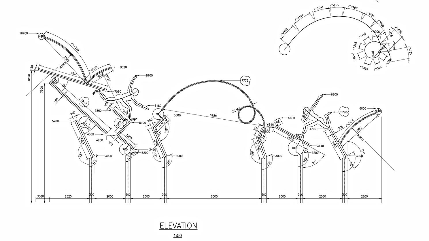 Structural Engineer's Elevation Drawing.