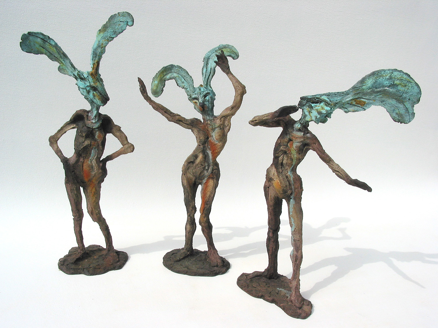  The Three Graces &nbsp; ©  47 cm high x 56 cm wide  Unique  The Graces from Greek mythology was interpreted by Mannerist sculptors in marble: “I couldn’t help parodying it in the title. A spontaneous sketch in clay.”   