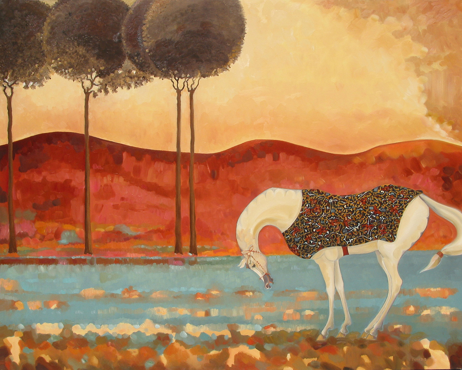 The Arabesque Blanket © Oil on canvas 120 cm high x 150 cm wide