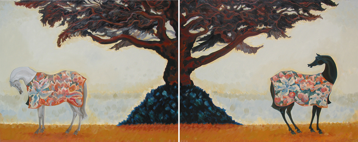  The Temple Tree l &amp; ll (Diptych)&nbsp;&nbsp; ©  Oil on canvas  120 cm high x 300 cm wide 