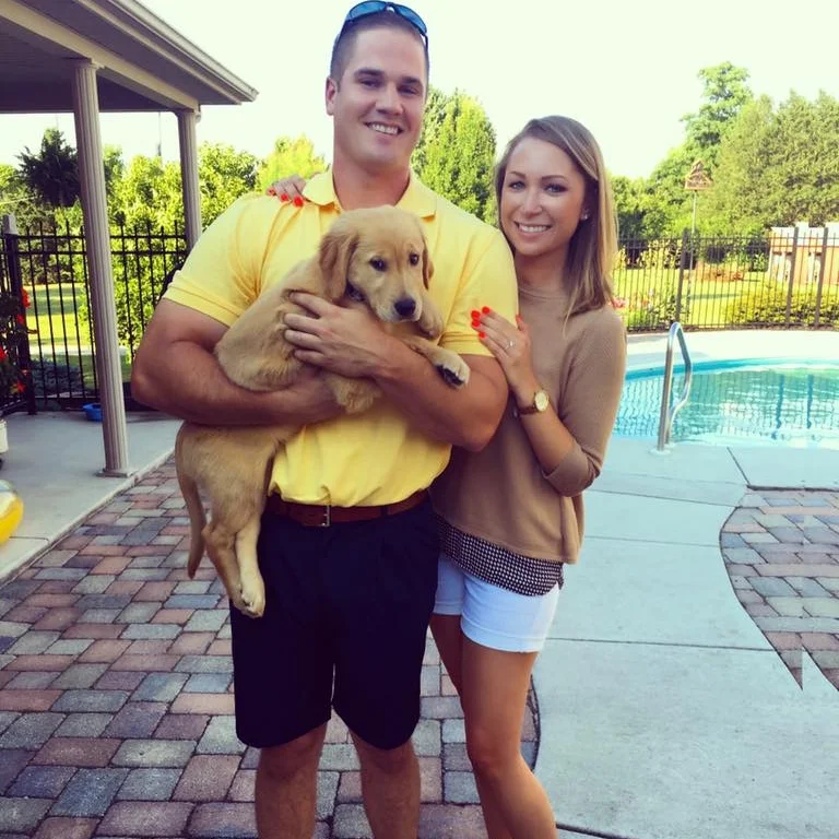 Brielle said, "Can't top tonight. Got a fiancé and a puppy." They named their beautiful golden Paisley.