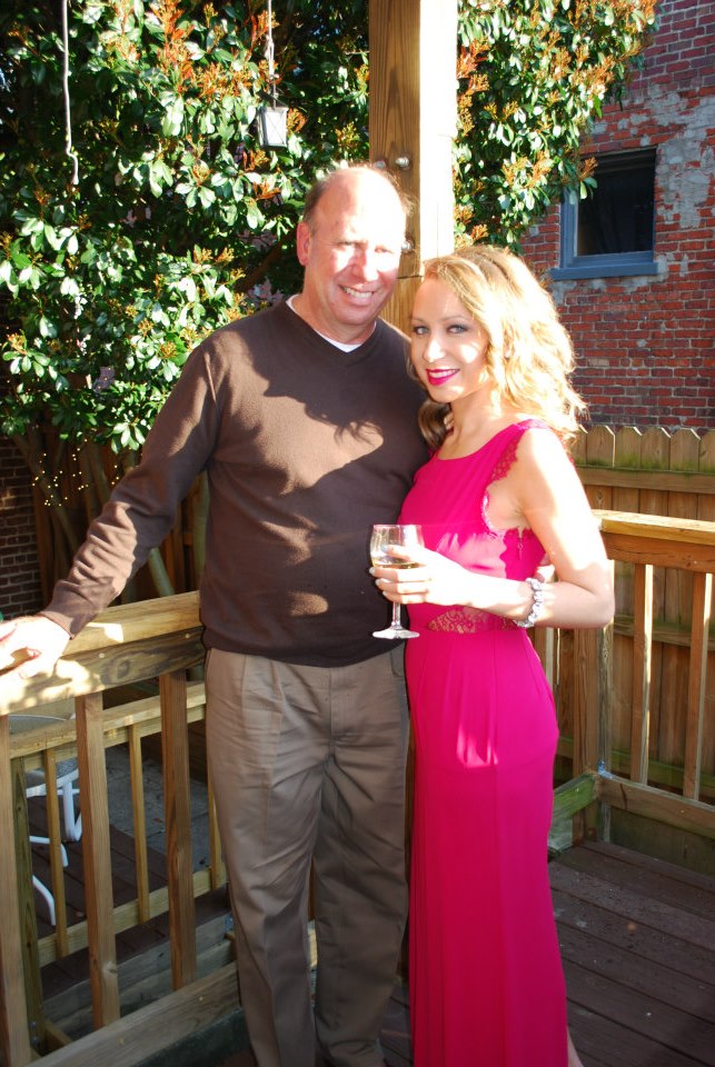 A proud father is happy to be with Brielle before the Barristers' Ball at University of Richmond School of Law.
