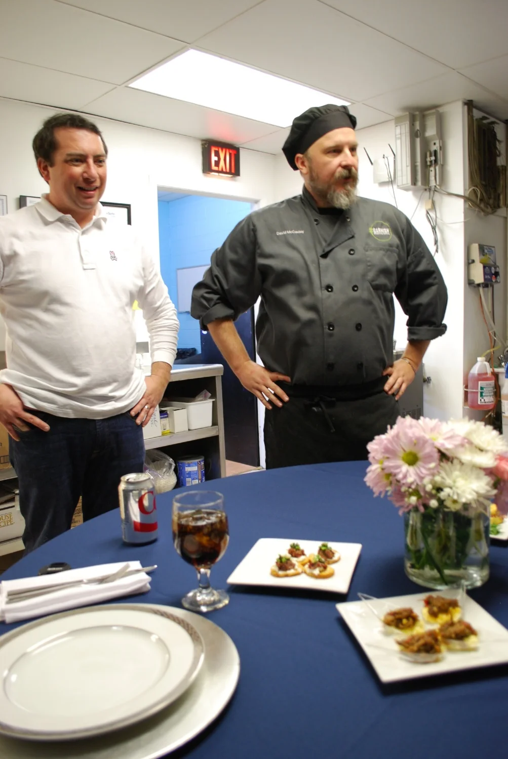 Beginning with passed hors devours, Louis and executive chef, David McCauley, presented their ideas and described the food preparation in detail. 
