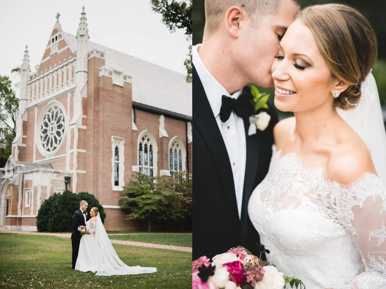 Mr. and Mrs. Alex Maffett at Henry Mansfield Cannon Memorial Chapel, University of Richmond, on October the Fourteenth. Photography by Allison Kuhn Creative. Allison and Travis have photographed weddings all over the country. They are passionate about traveling, experiencing new things, and expanding their horizons.